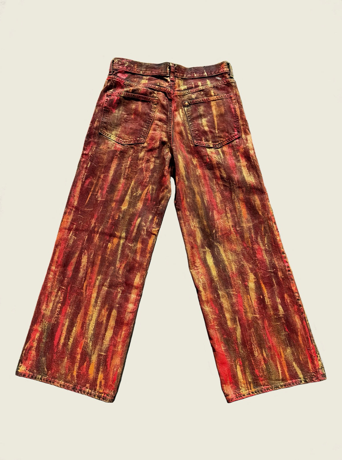 Custom–made flamed black Denim