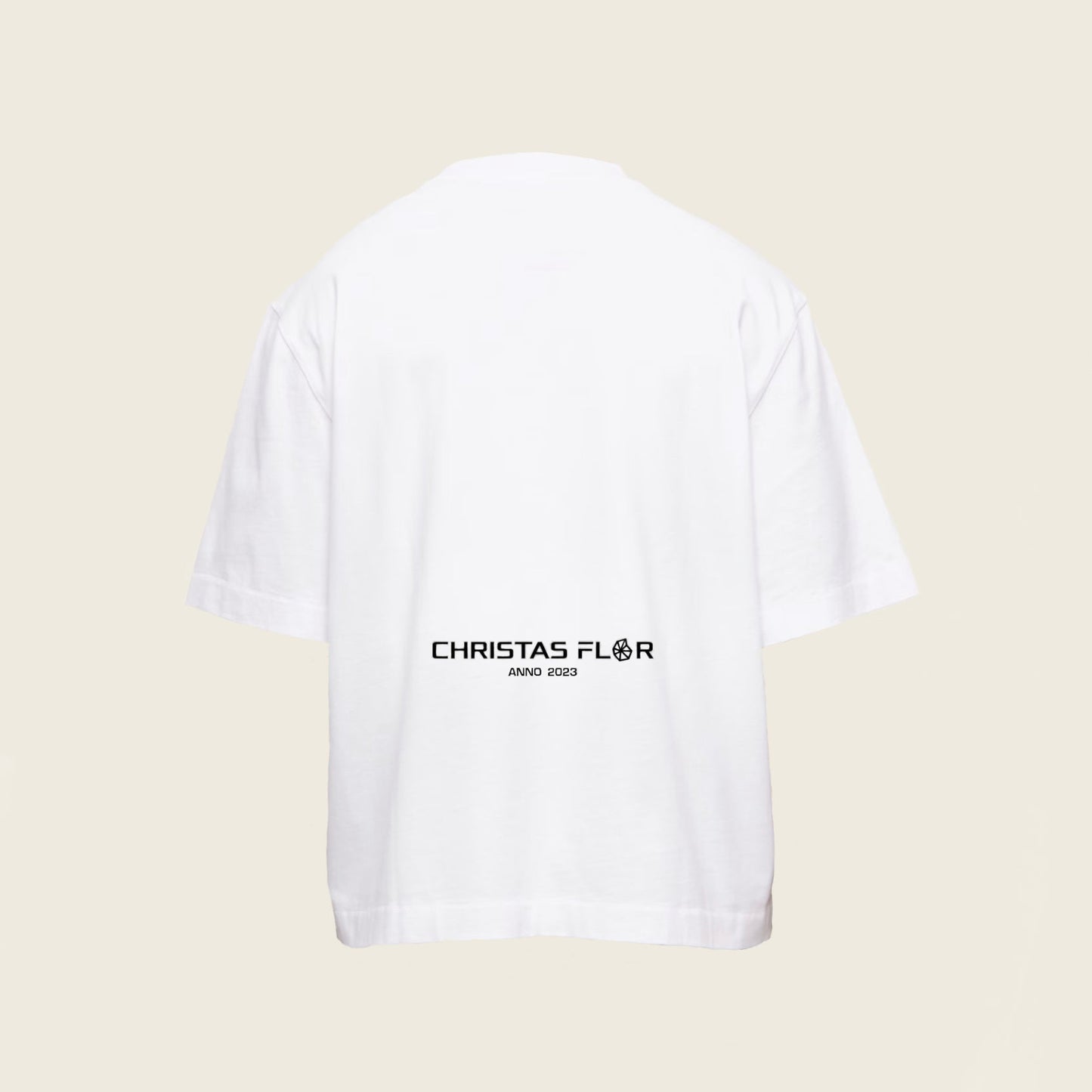 White basic shirt with black embroidery