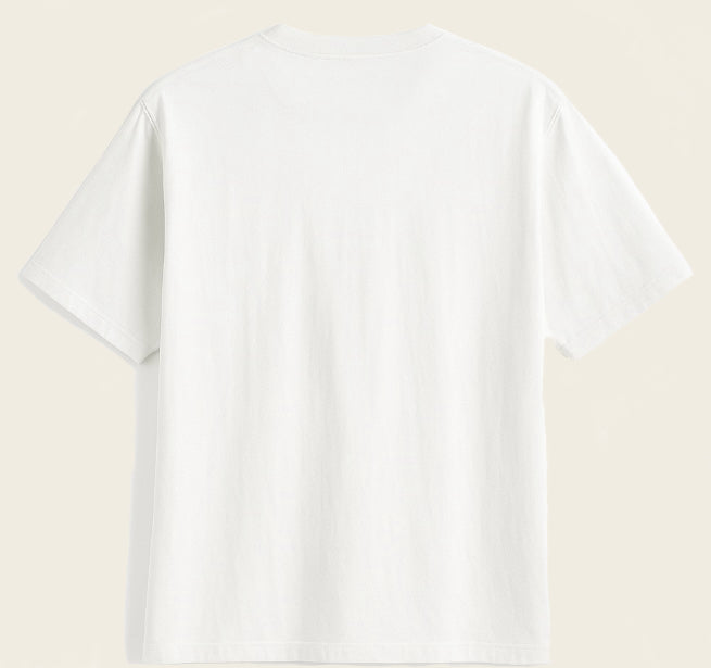 White Shirt with black Print