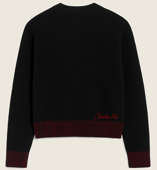 Black Cardigan with red Accents
