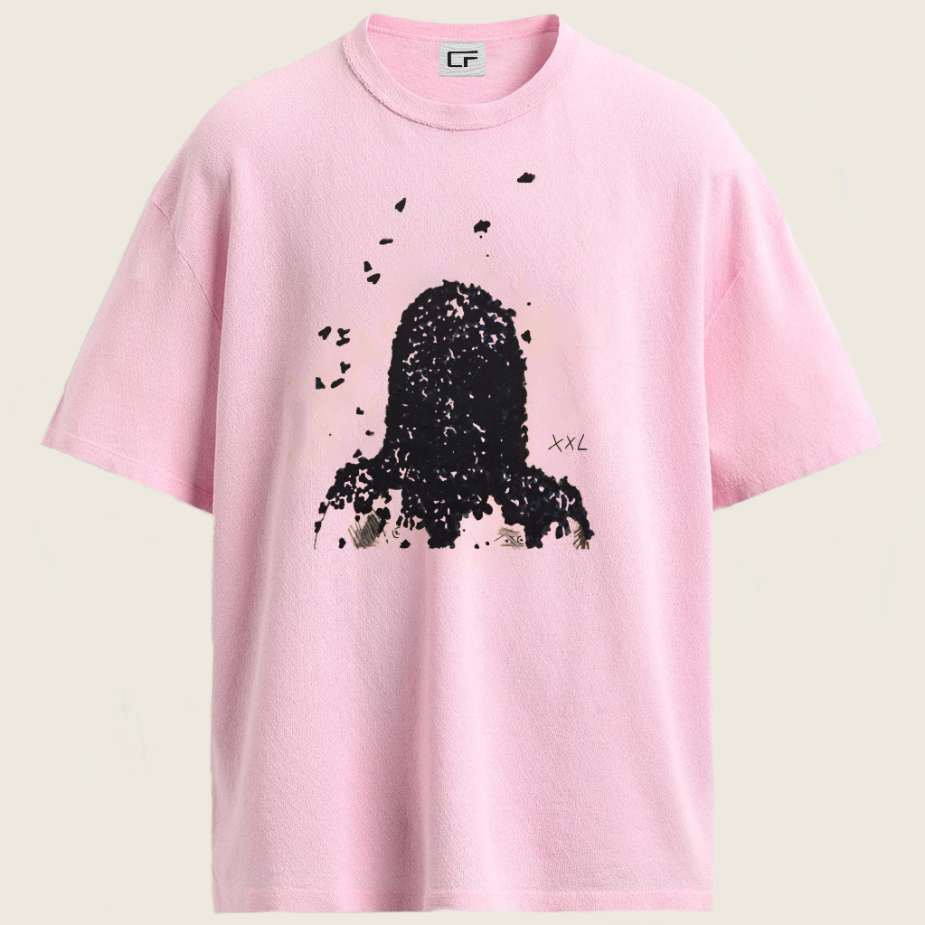 Pink Shirt with black Print