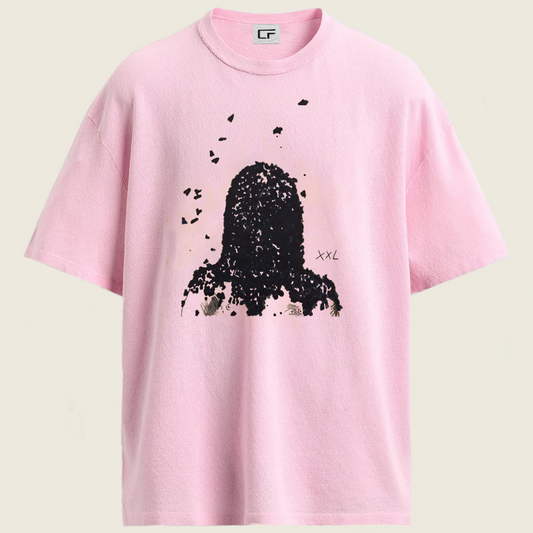 Pink Shirt with black Print