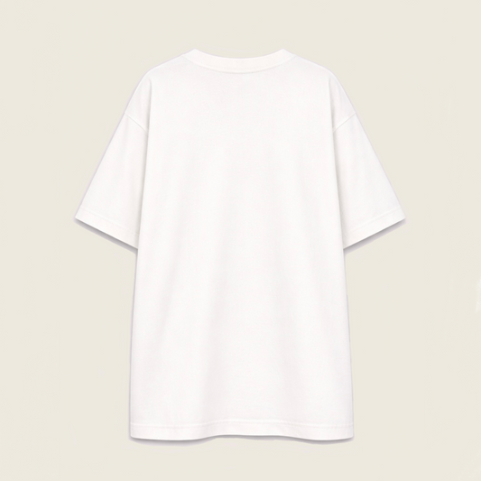 Extra long whit Shirt with black Print (Woman)