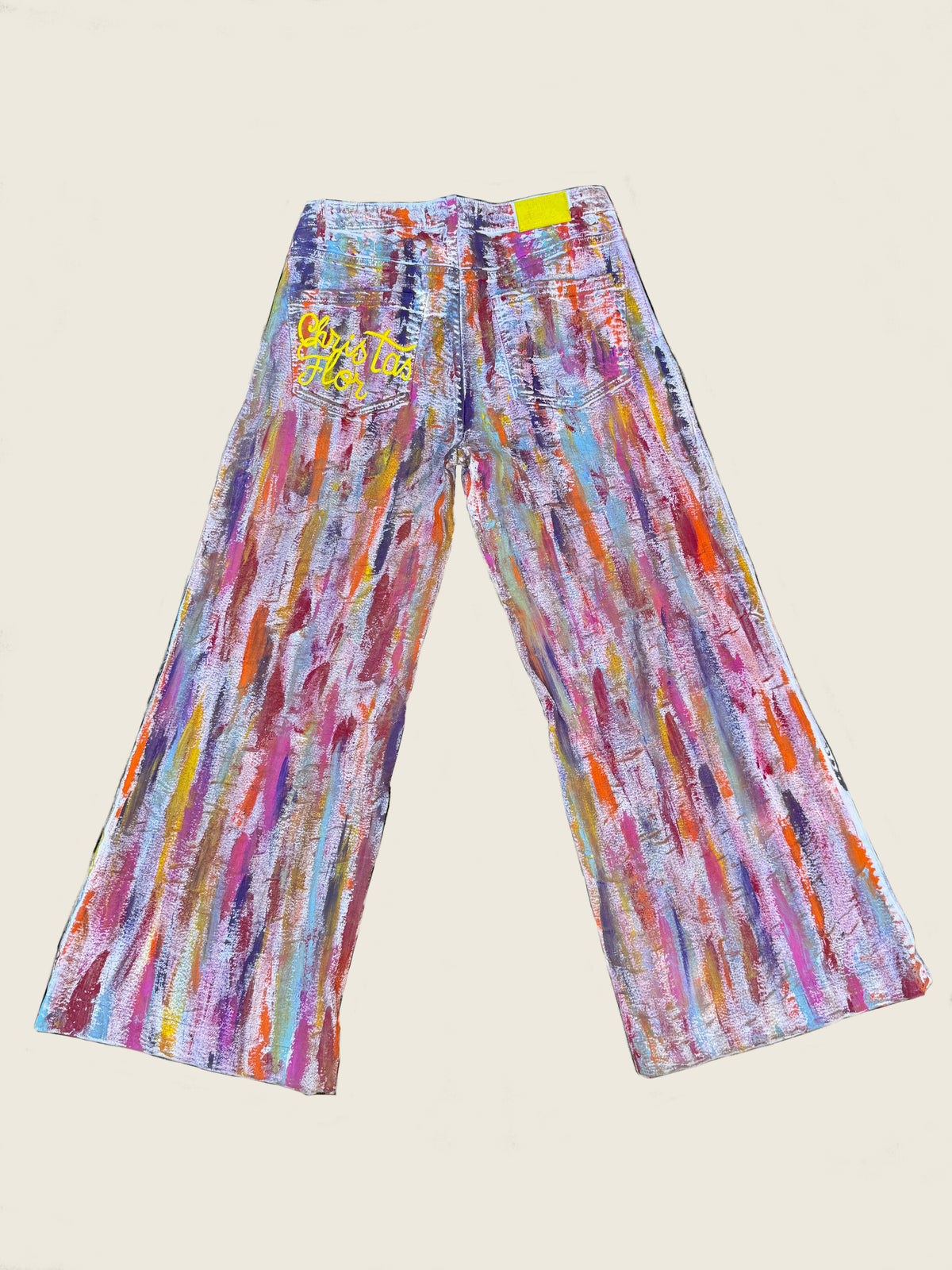 Custom–made multicolor white Denim