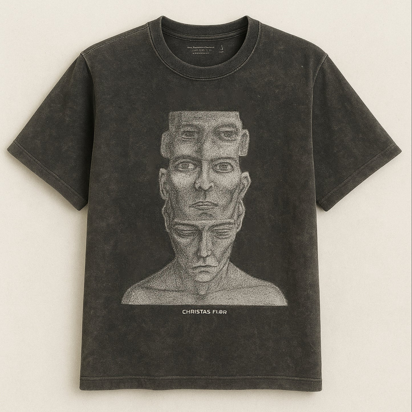 Shirt with screen print in vintage look