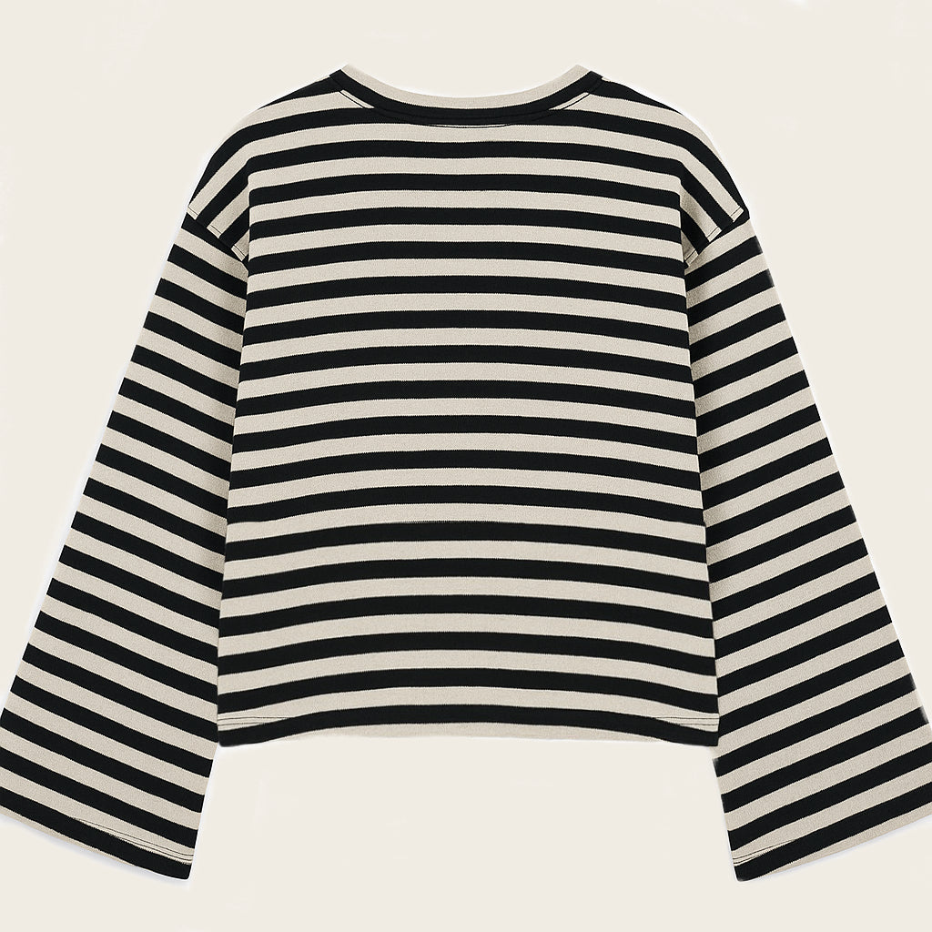 Blue/white striped Longsleeve with red accents