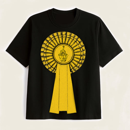 Black Shirt with with yellow Print on the Front/back