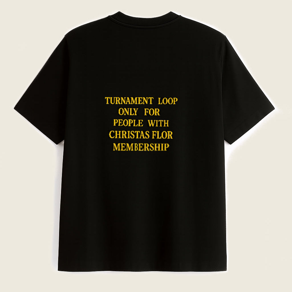 Black Shirt with with yellow Print on the Front/back